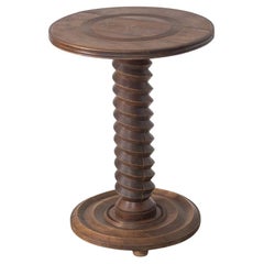 French Wood Side Table by Charles Dudouyt