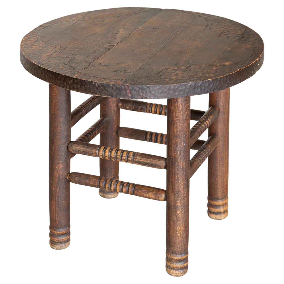 French Wood Side Table in the Style of Charles Dudouyt at 1stDibs
