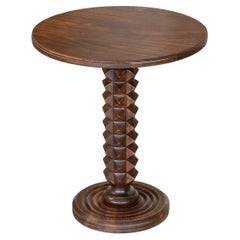French Wood Side Table in the Style of Charles Dudouyt