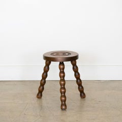 Tabouret en bois français Tabouret tripode