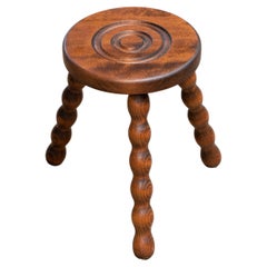 French Wood Stool Tripod Stool