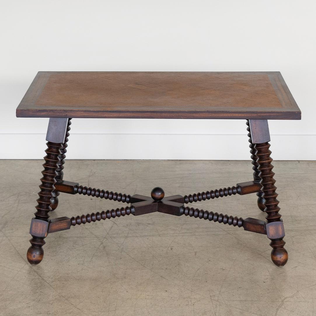 French Wood Table by Charles Dudouyt In Good Condition In Los Angeles, CA