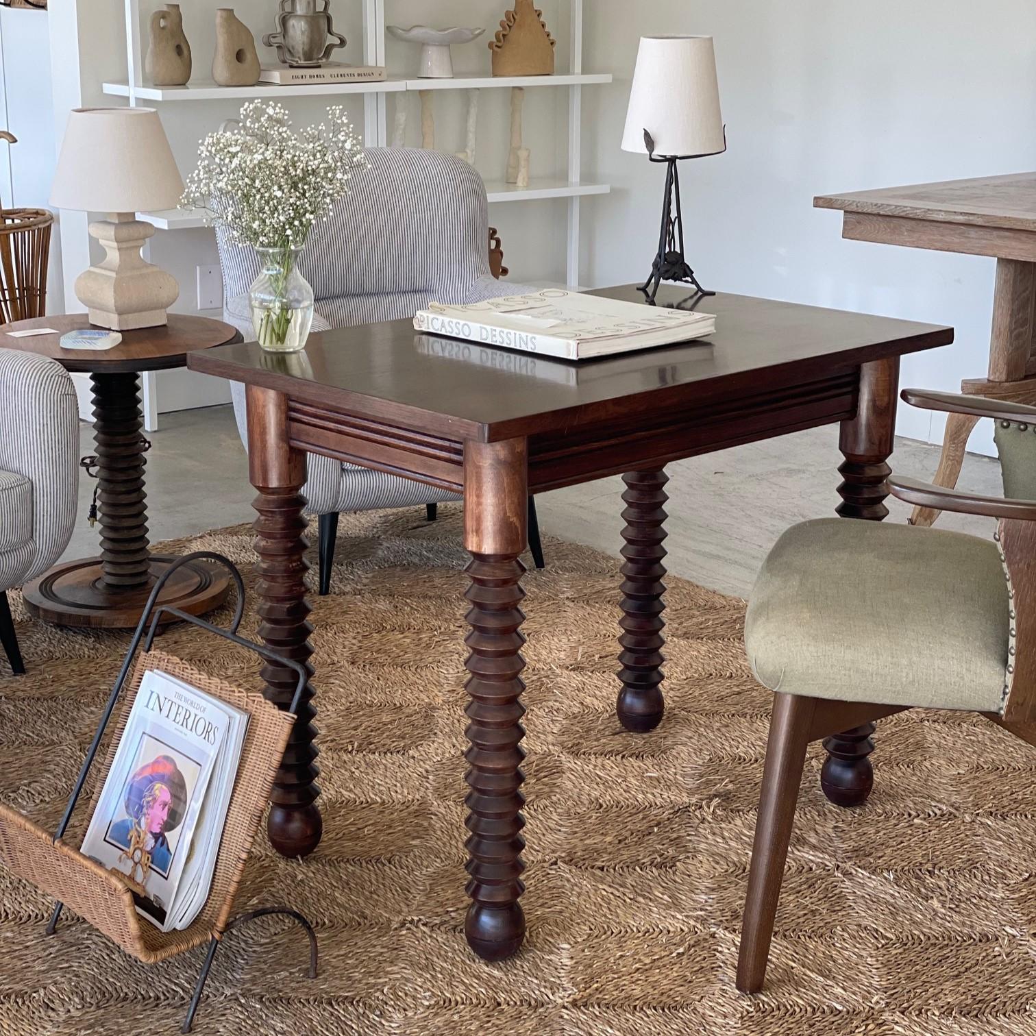 French Wood Table by Charles Dudouyt In Good Condition In Los Angeles, CA