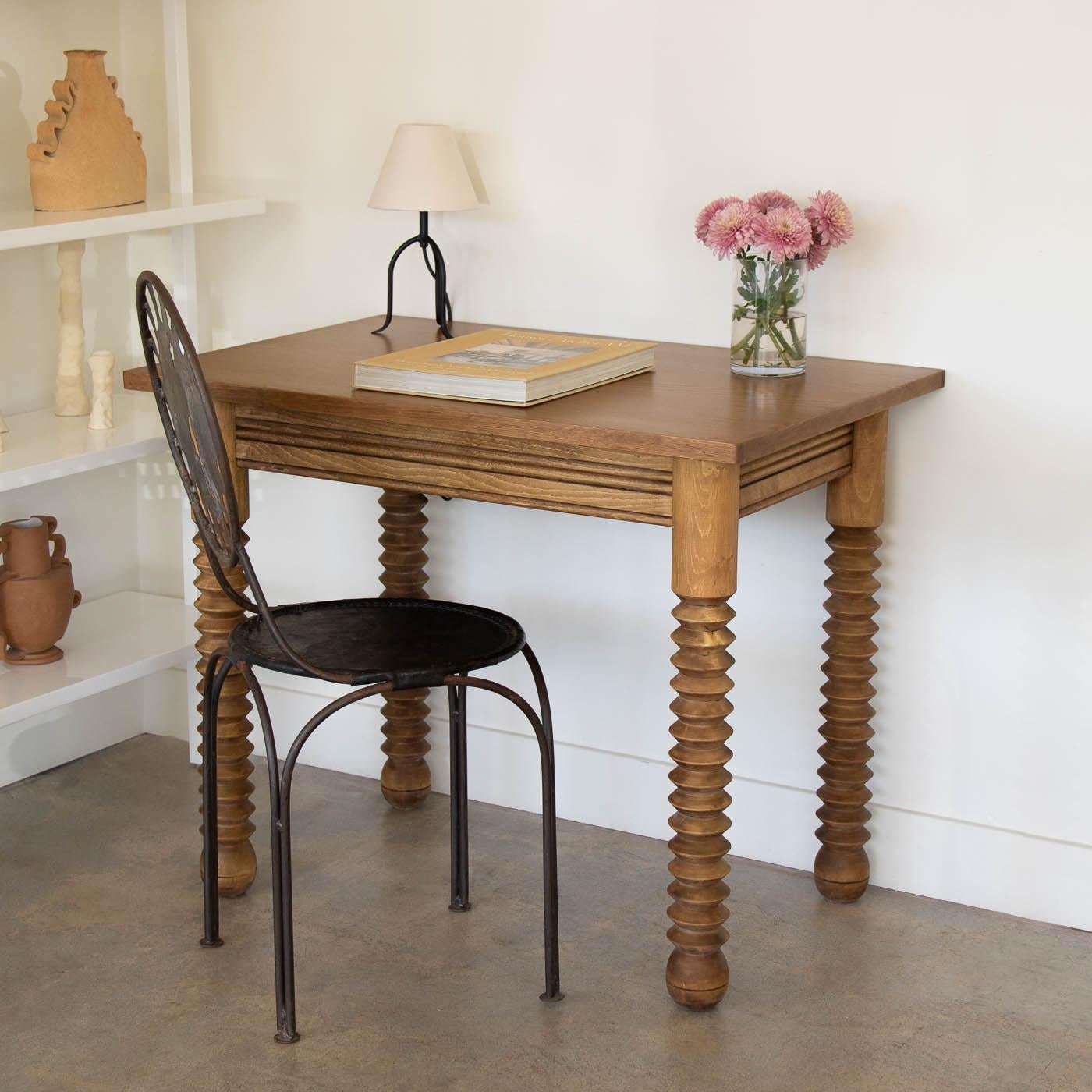 French Wood Table by Charles Dudouyt In Good Condition In Los Angeles, CA