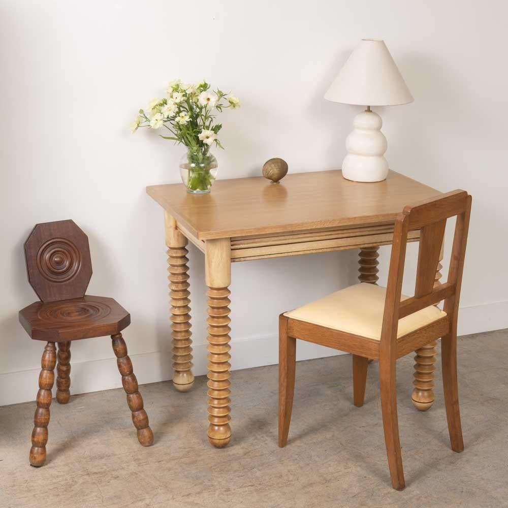 French Wood Table by Charles Dudouyt In Good Condition For Sale In Los Angeles, CA