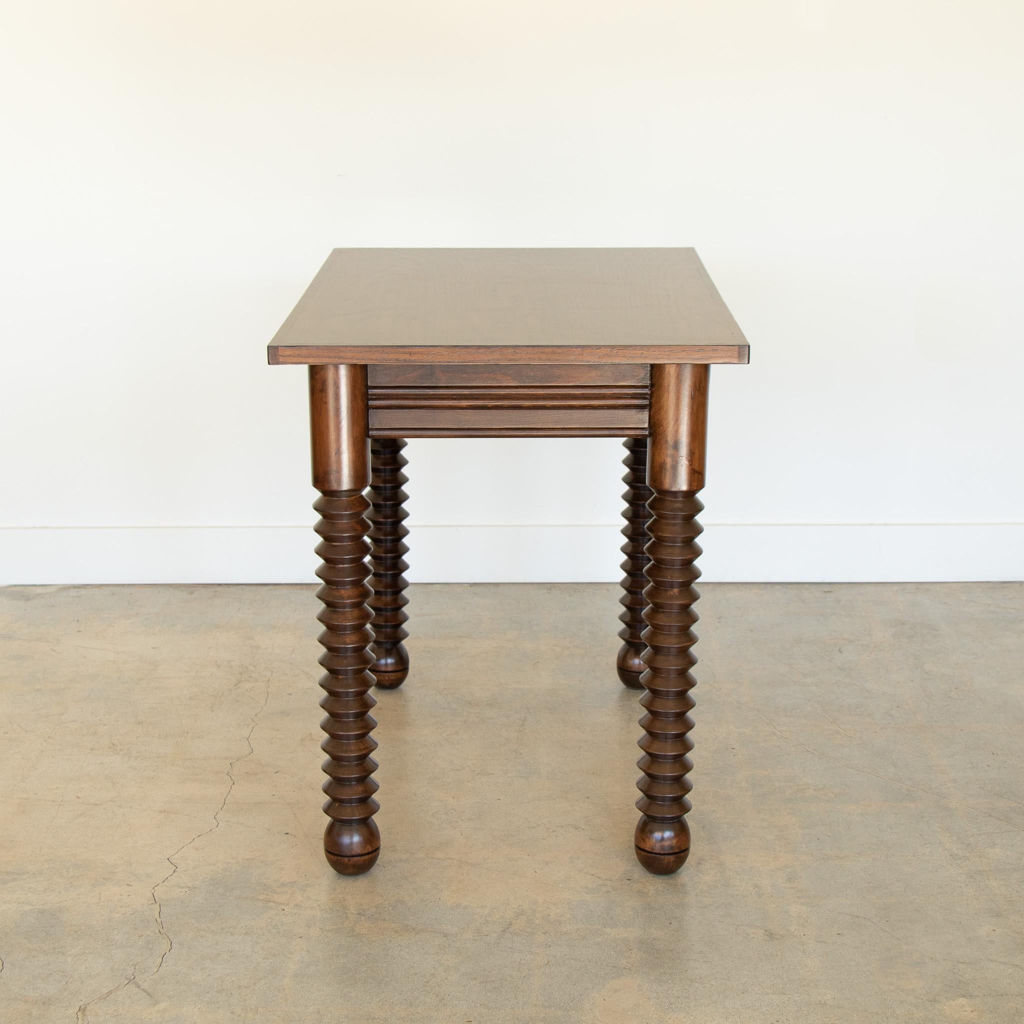 Oak French Wood Table by Charles Dudouyt For Sale