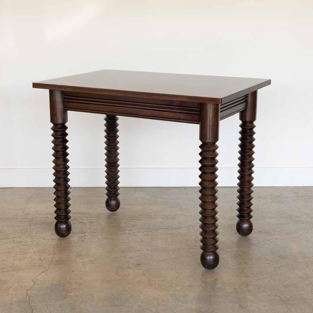 Oak French Wood Table by Charles Dudouyt For Sale