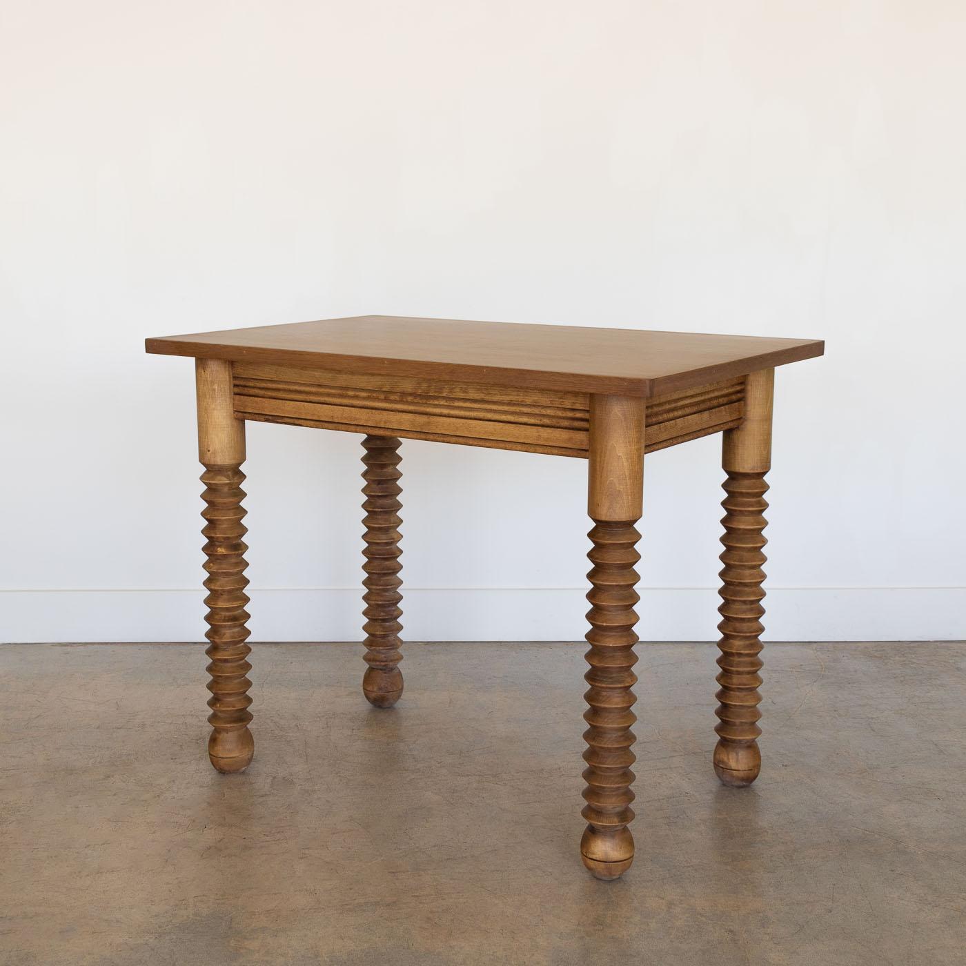 Oak French Wood Table by Charles Dudouyt