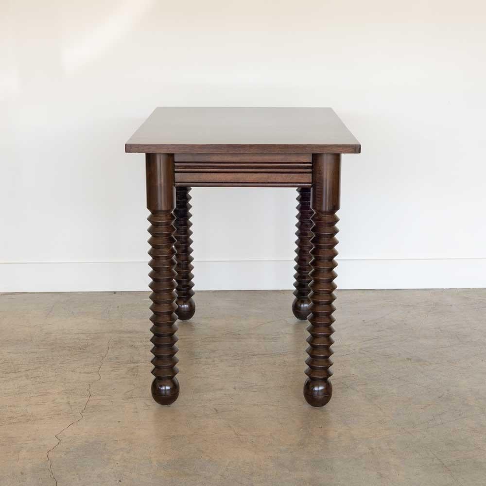 French Wood Table by Charles Dudouyt For Sale 1