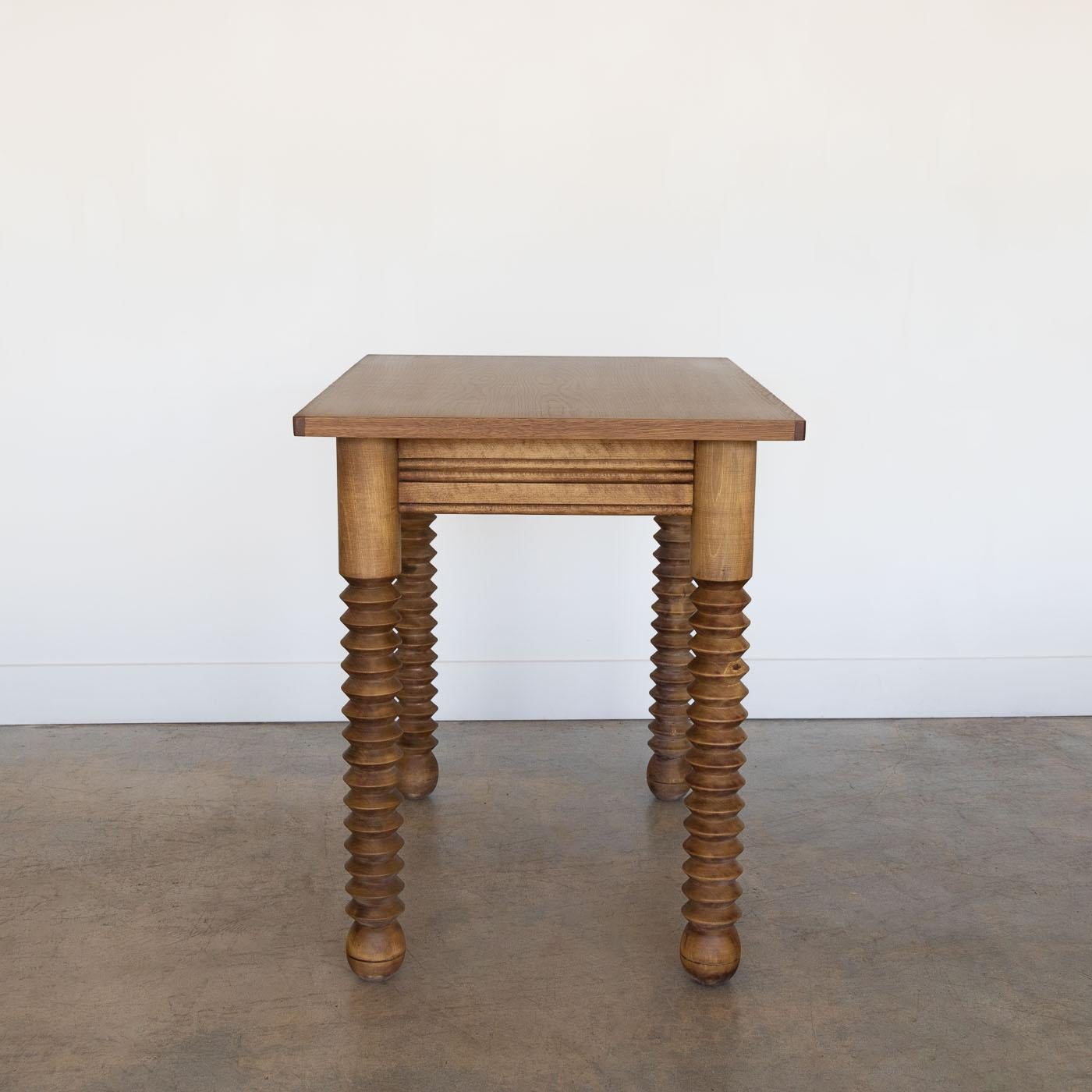 French Wood Table by Charles Dudouyt 1
