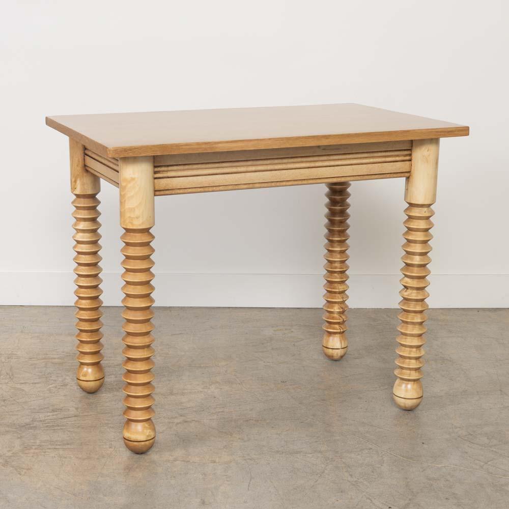 French Wood Table by Charles Dudouyt For Sale 1
