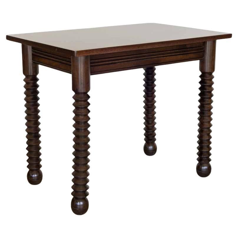 French Wood Table by Charles Dudouyt For Sale