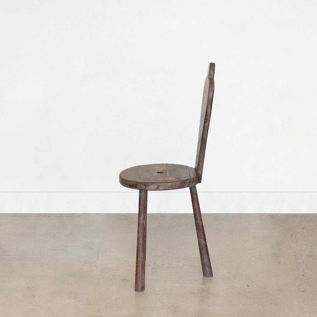 20th Century French Wood Tripod Chair