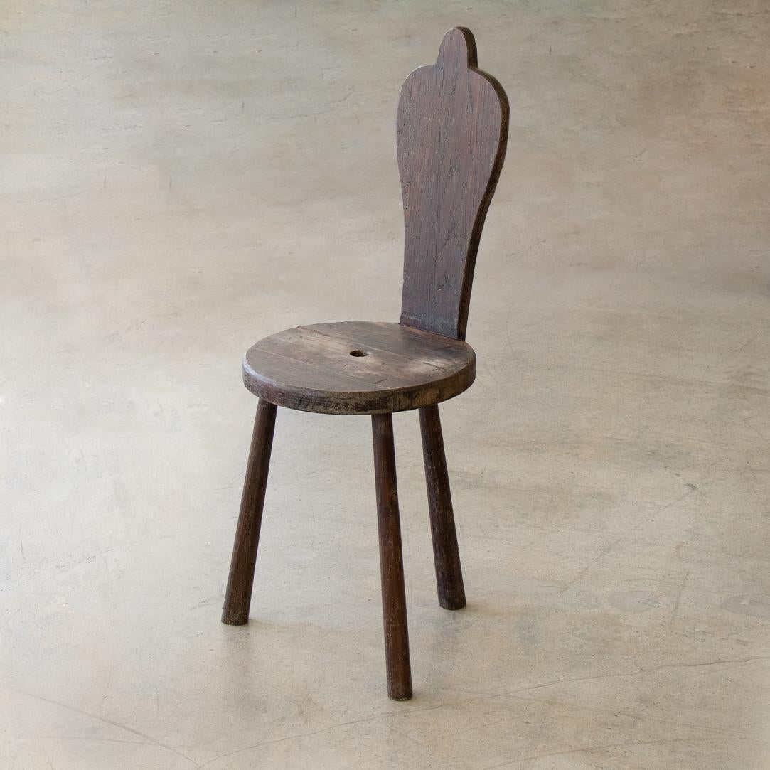 French Wood Tripod Chair 2