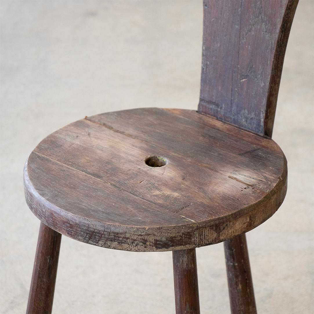 French Wood Tripod Chair 3