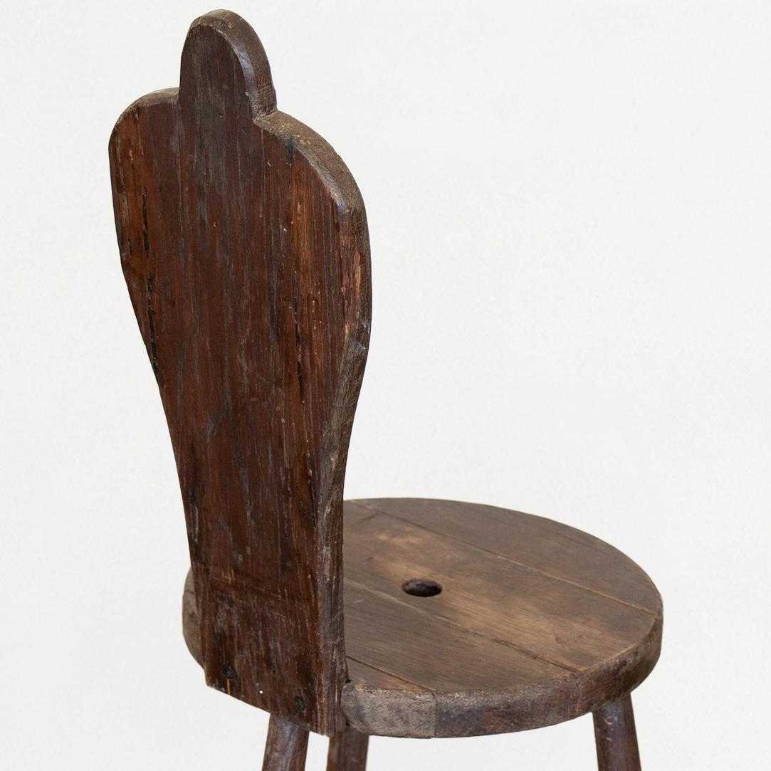 French Wood Tripod Chair 5