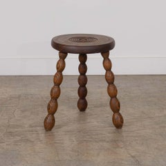 Sgabello francese a treppiede in Wood