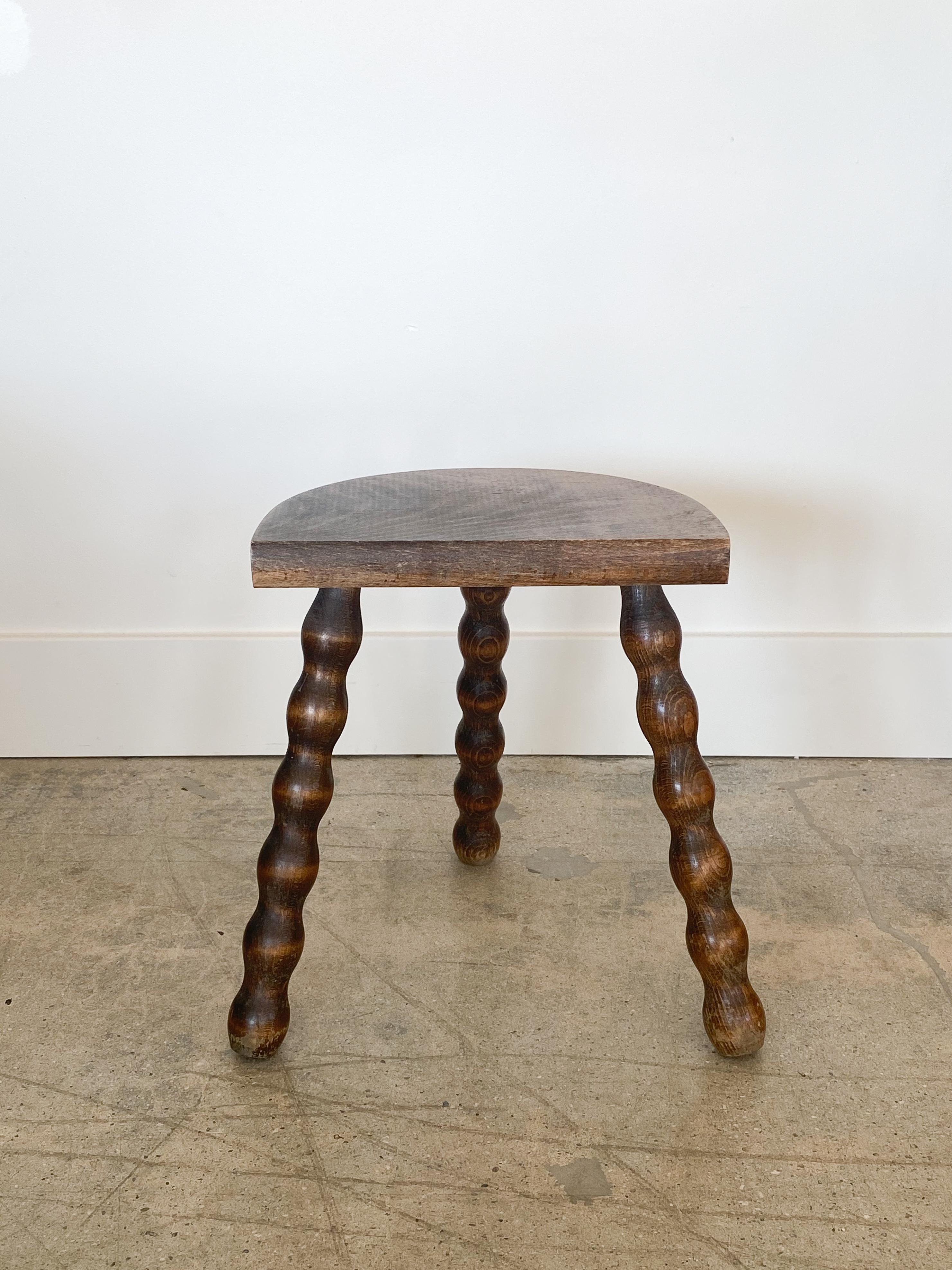 French Wood Tripod Stool In Good Condition In Los Angeles, CA