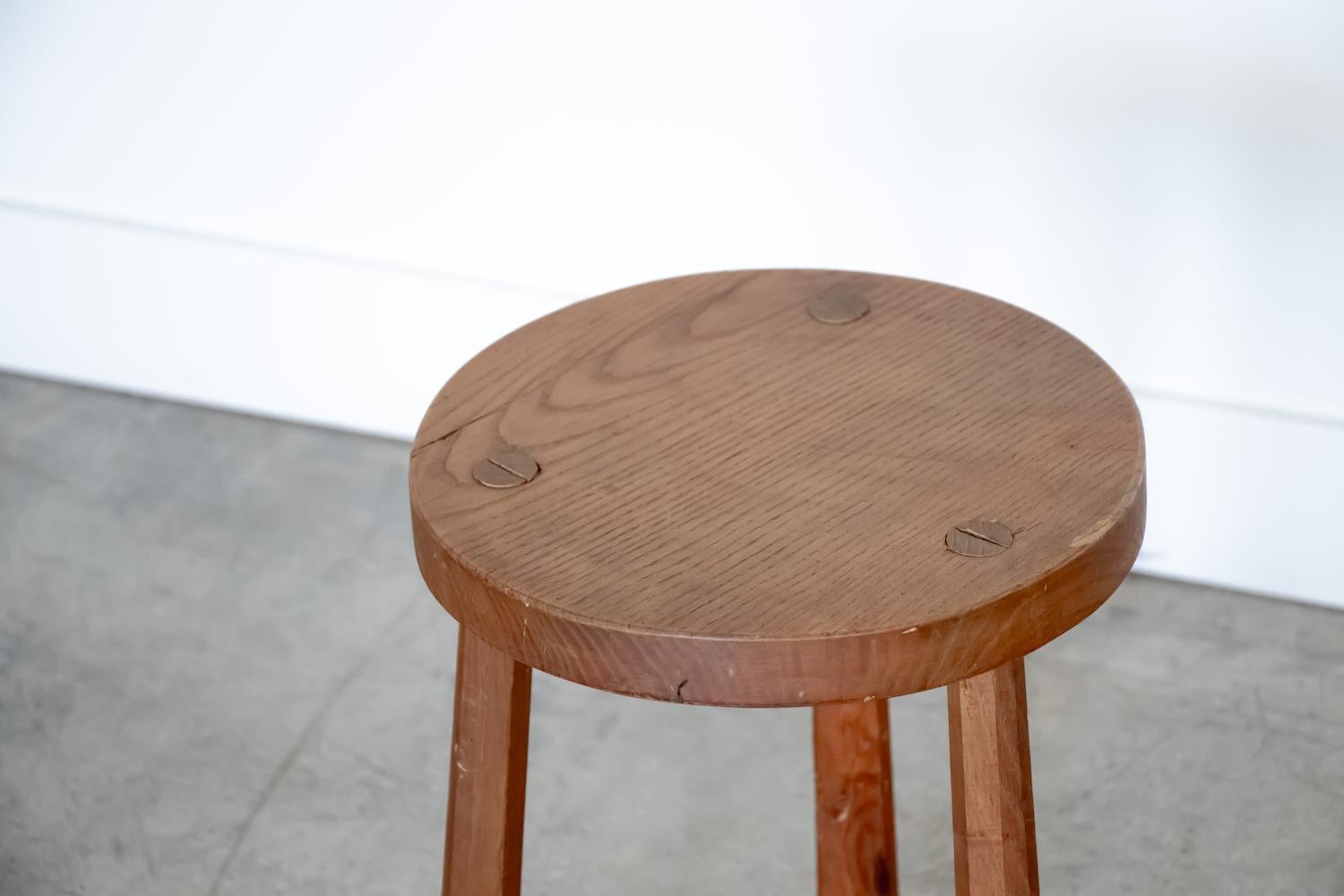 French Wood Tripod Stool In Good Condition In Los Angeles, CA