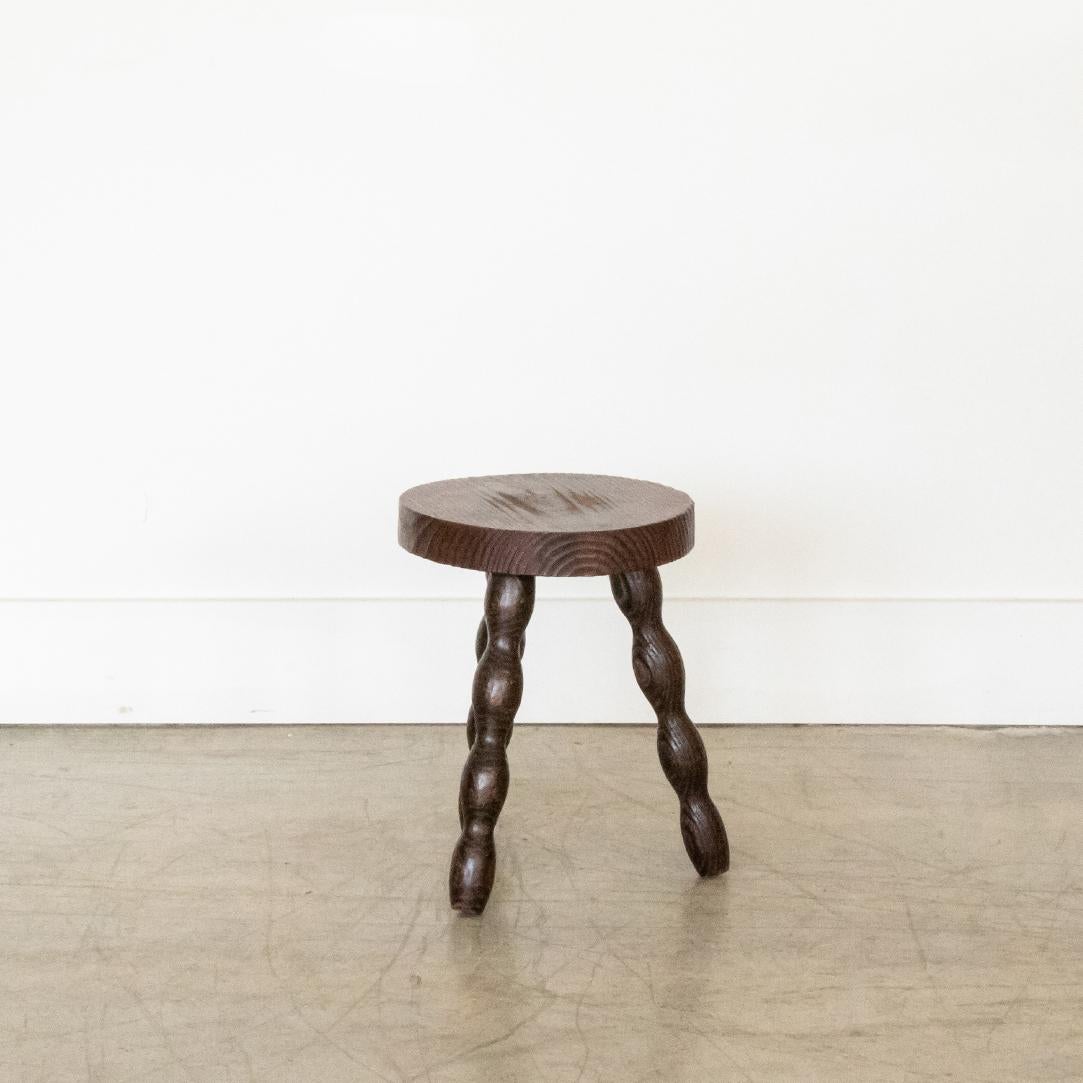 French Wood Tripod Stool In Good Condition In Los Angeles, CA