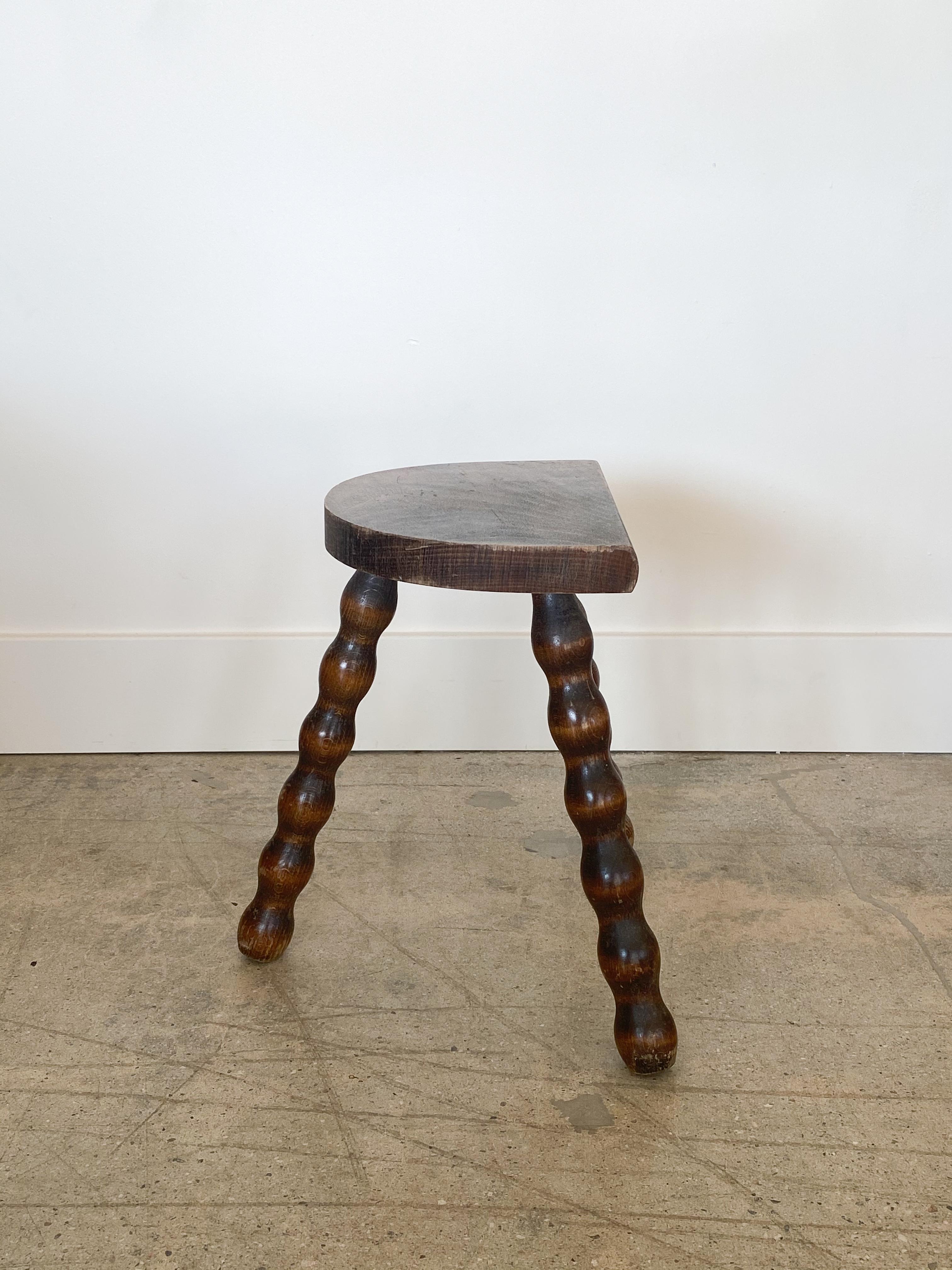 20th Century French Wood Tripod Stool