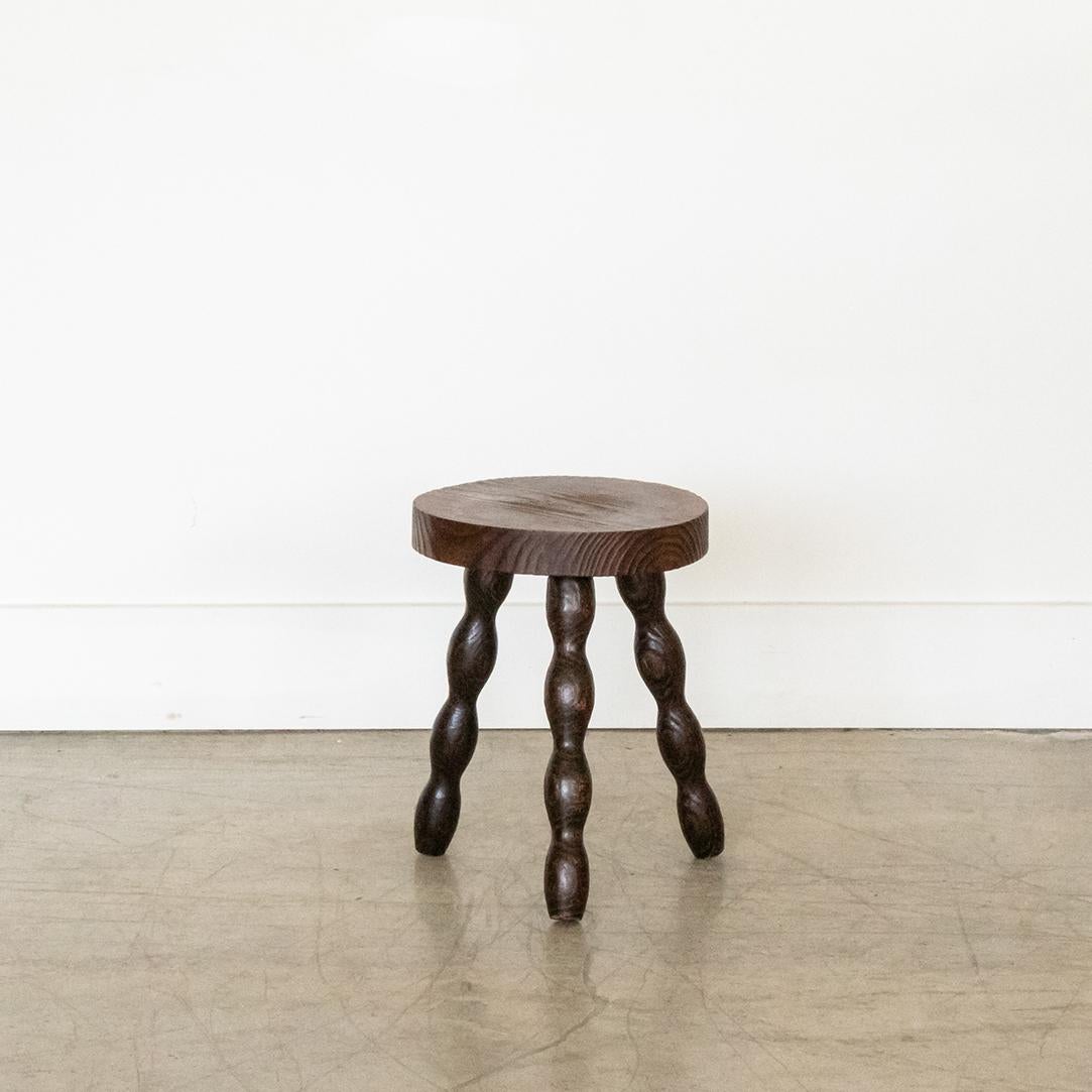 20th Century French Wood Tripod Stool