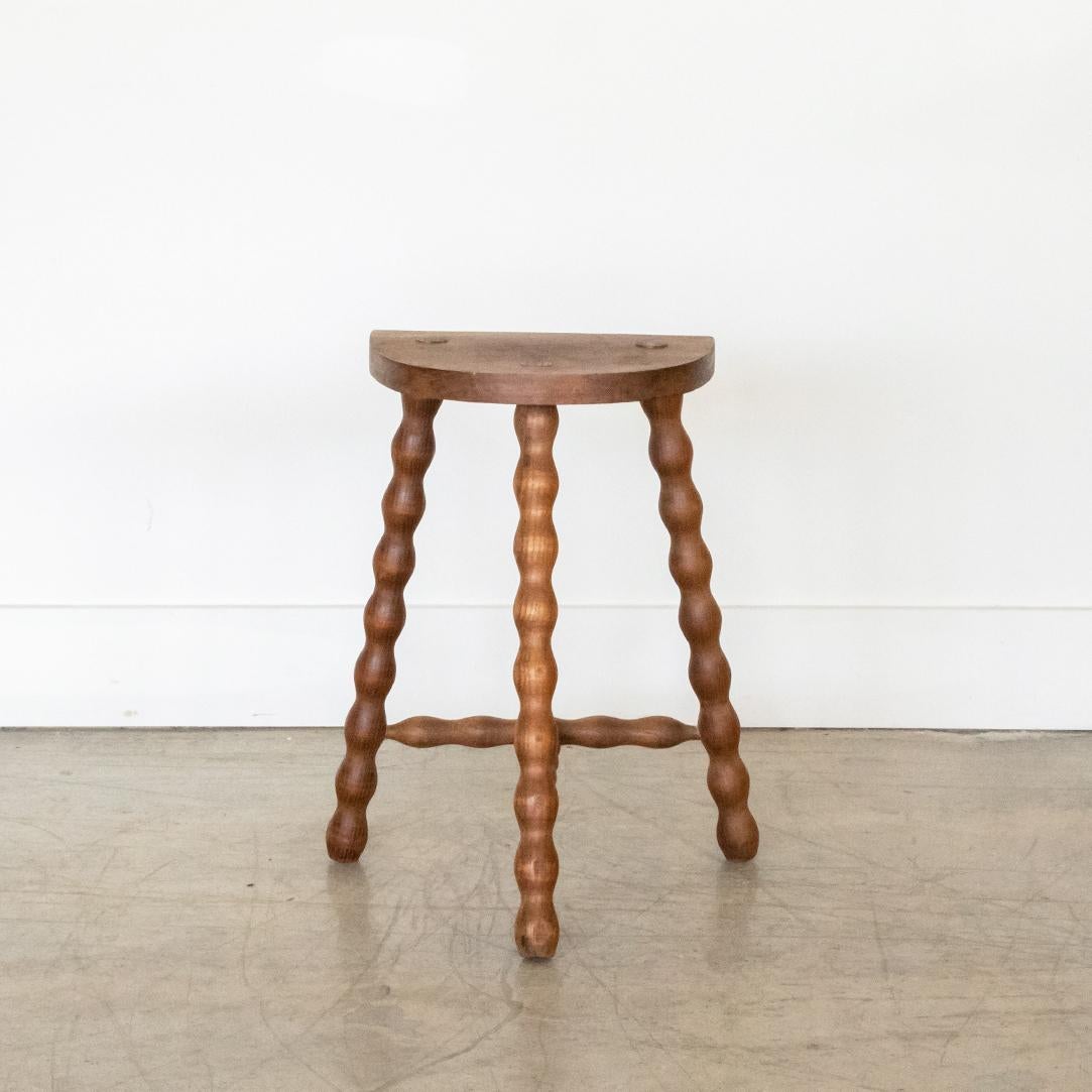 French Wood Tripod Stool In Good Condition In Los Angeles, CA
