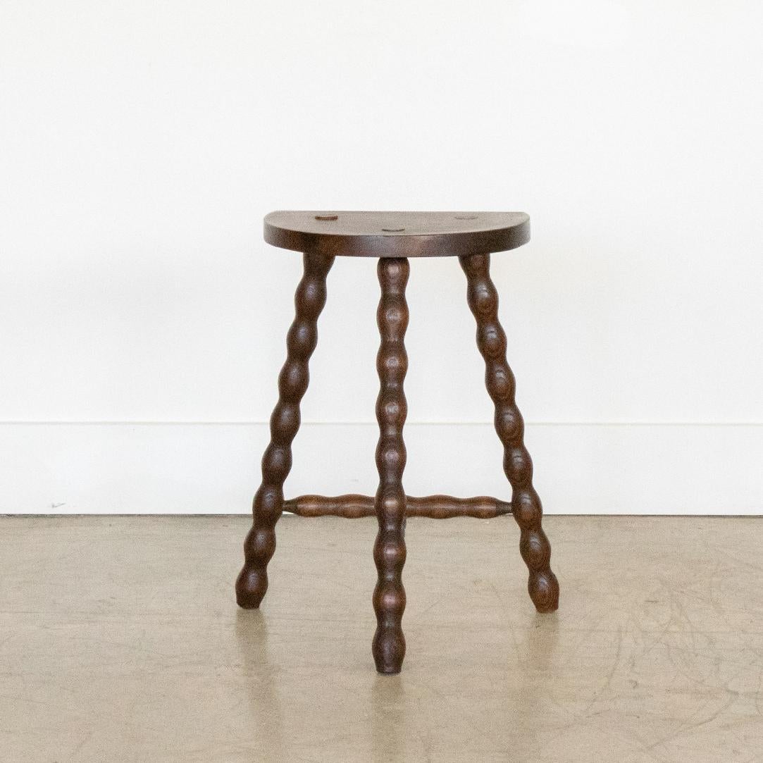 20th Century French Wood Tripod Stool