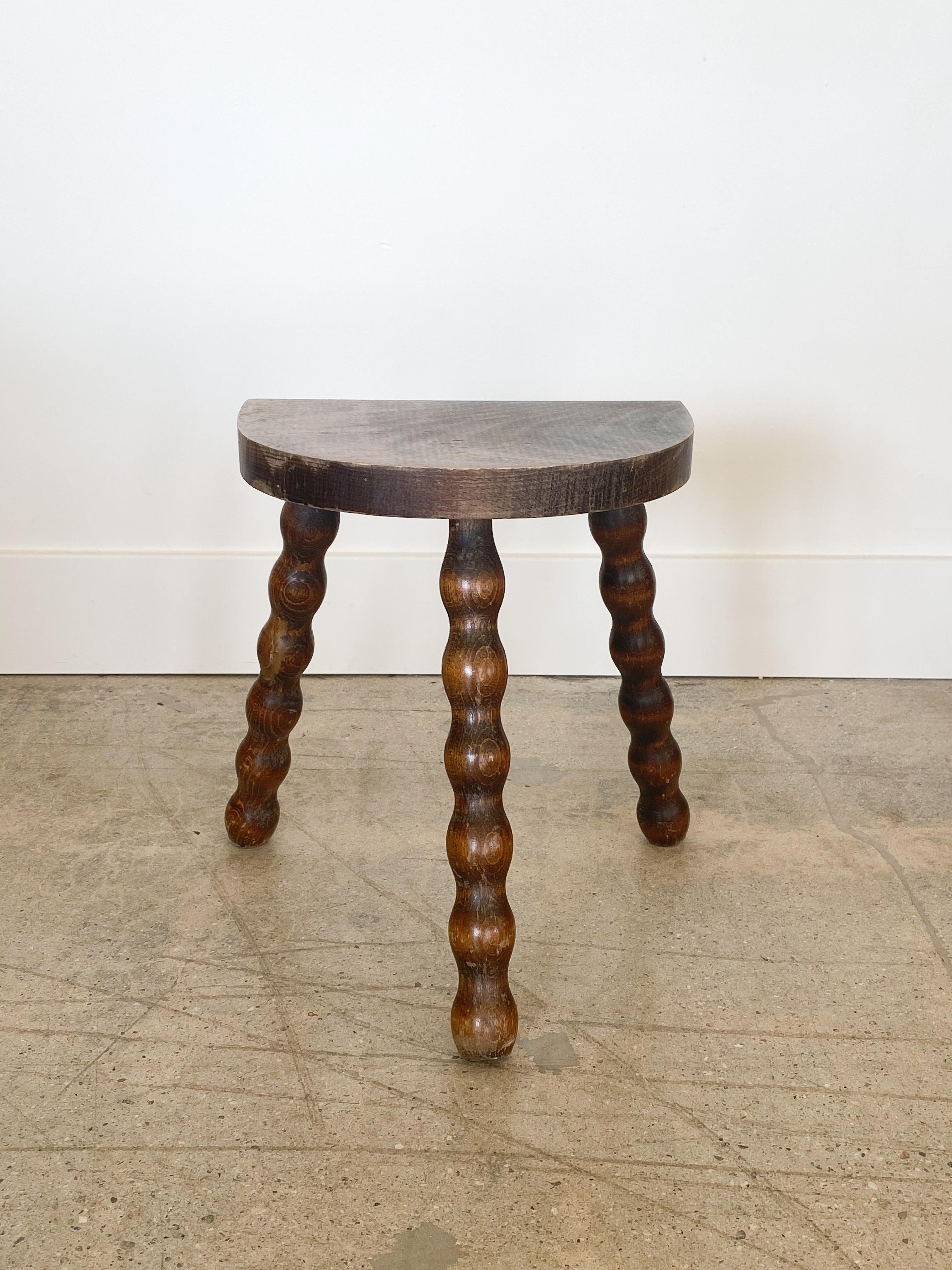 Oak French Wood Tripod Stool