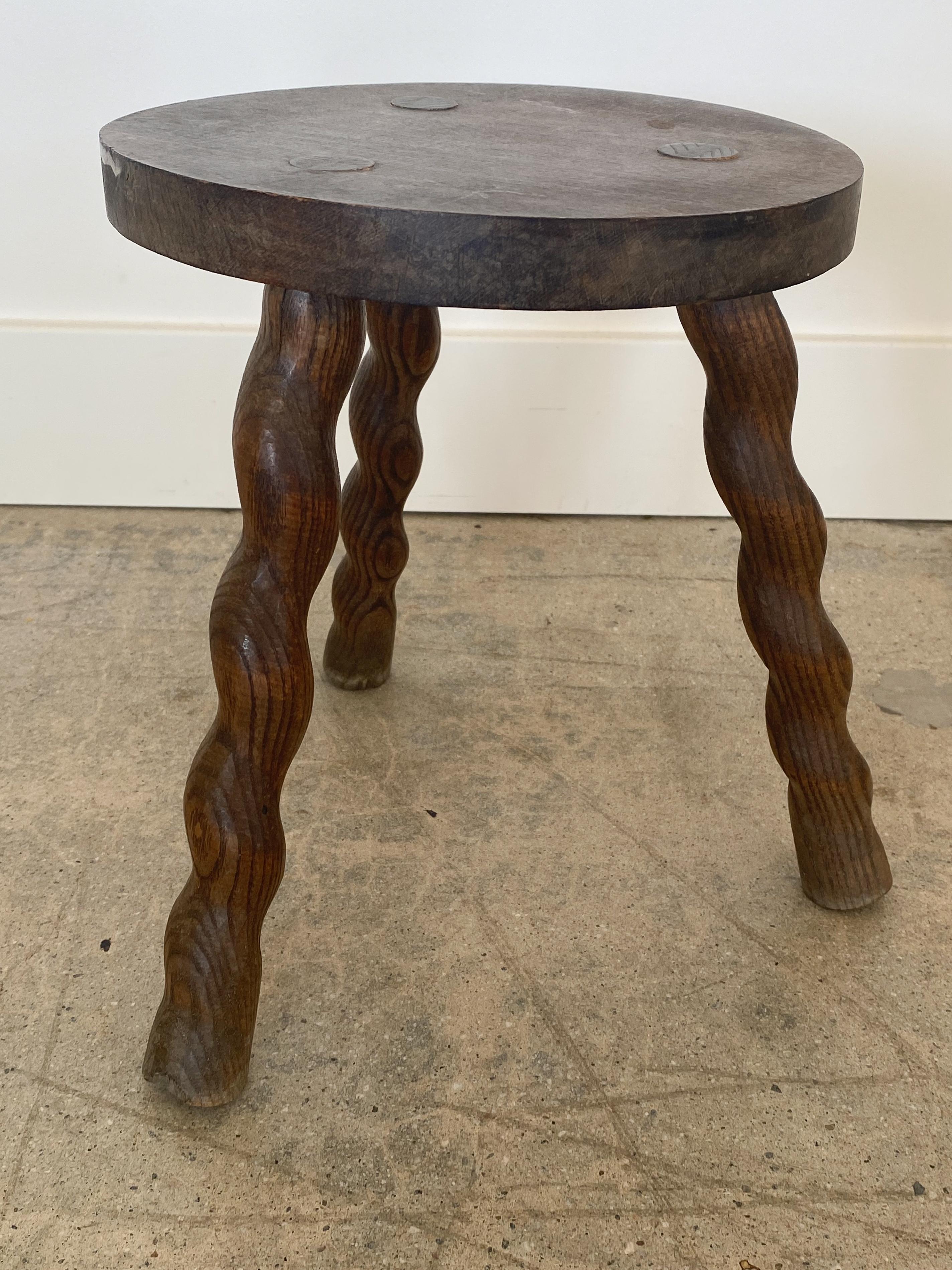 French Wood Tripod Stool 1