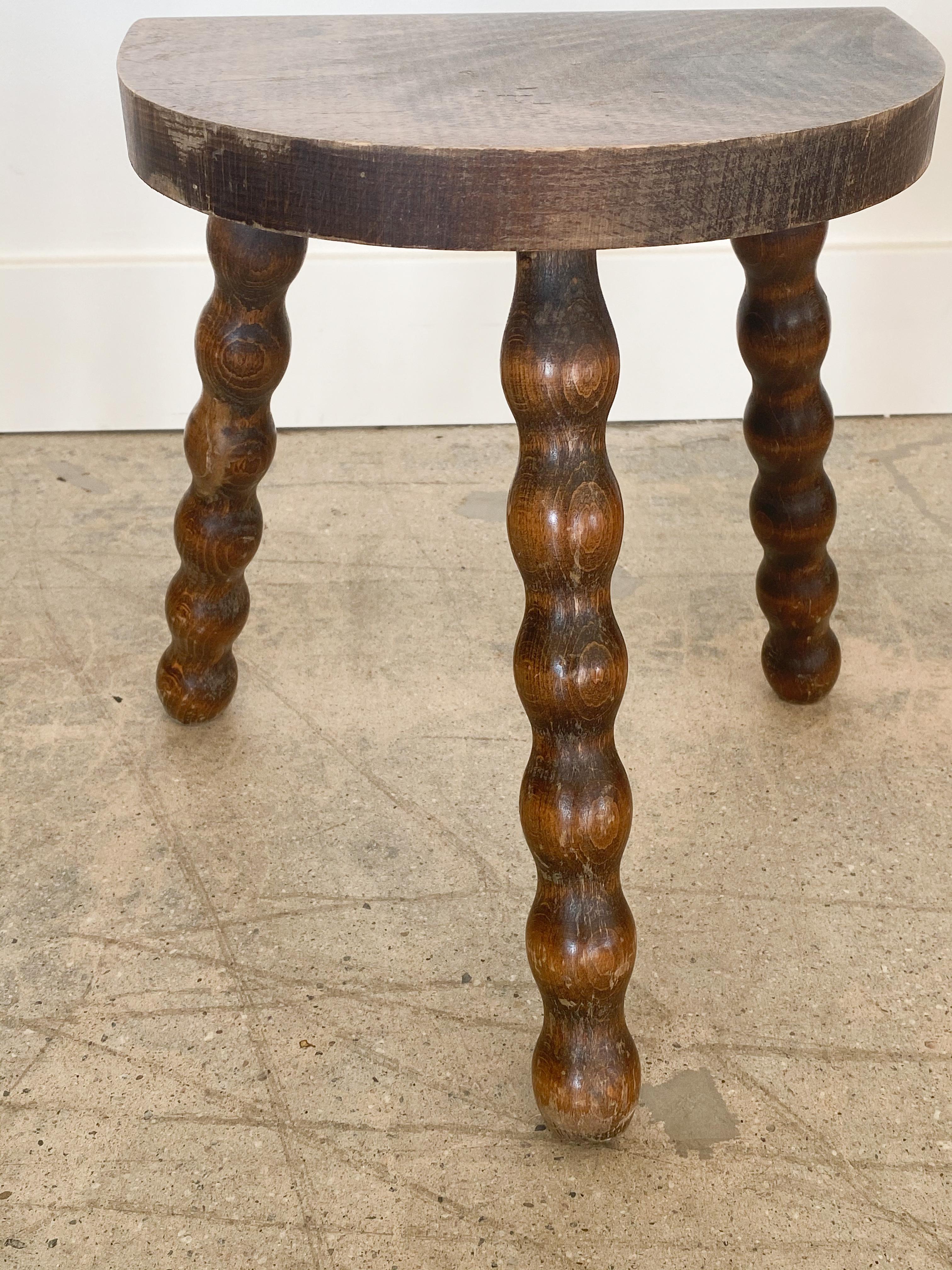 French Wood Tripod Stool 1