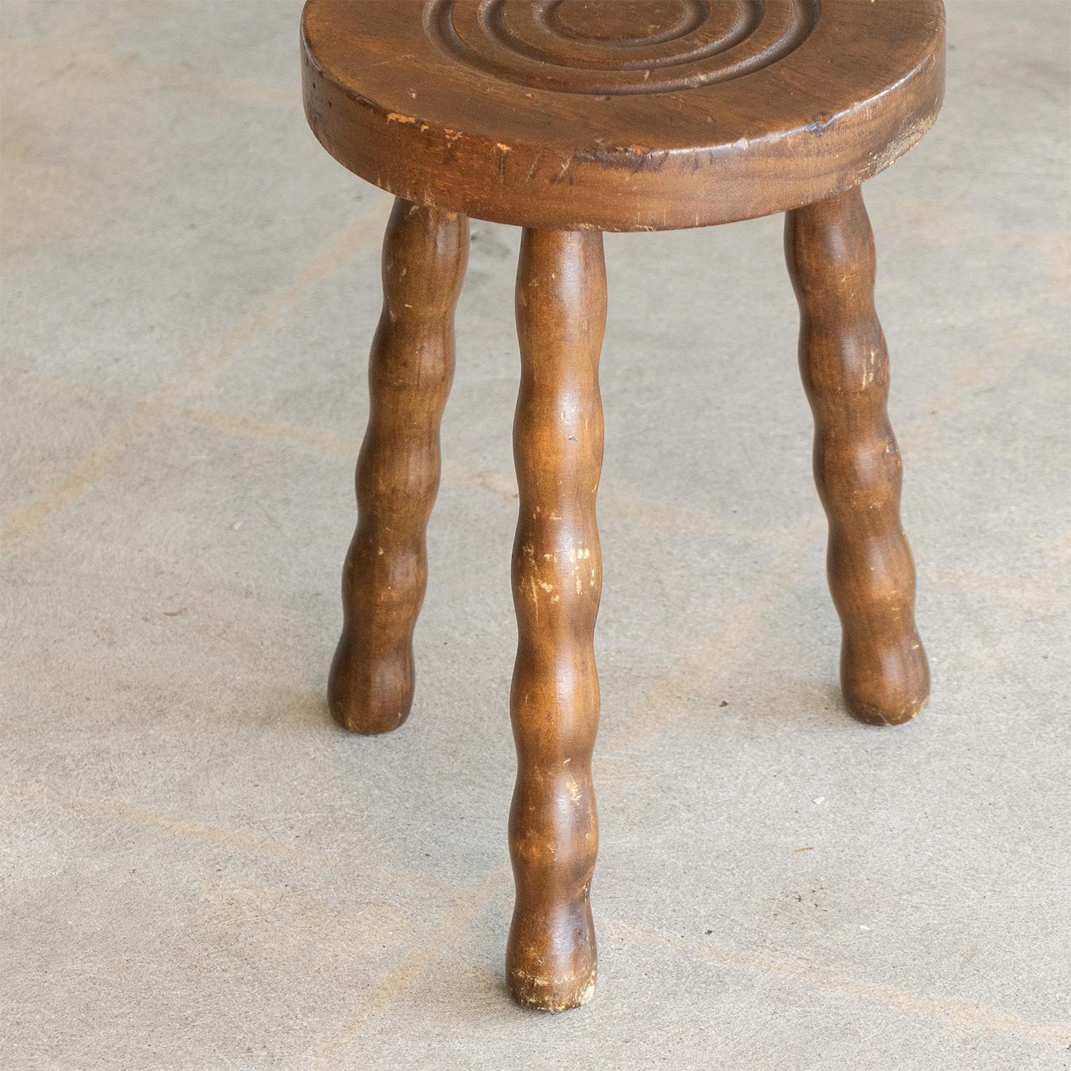 French Wood Tripod Stool For Sale at 1stDibs