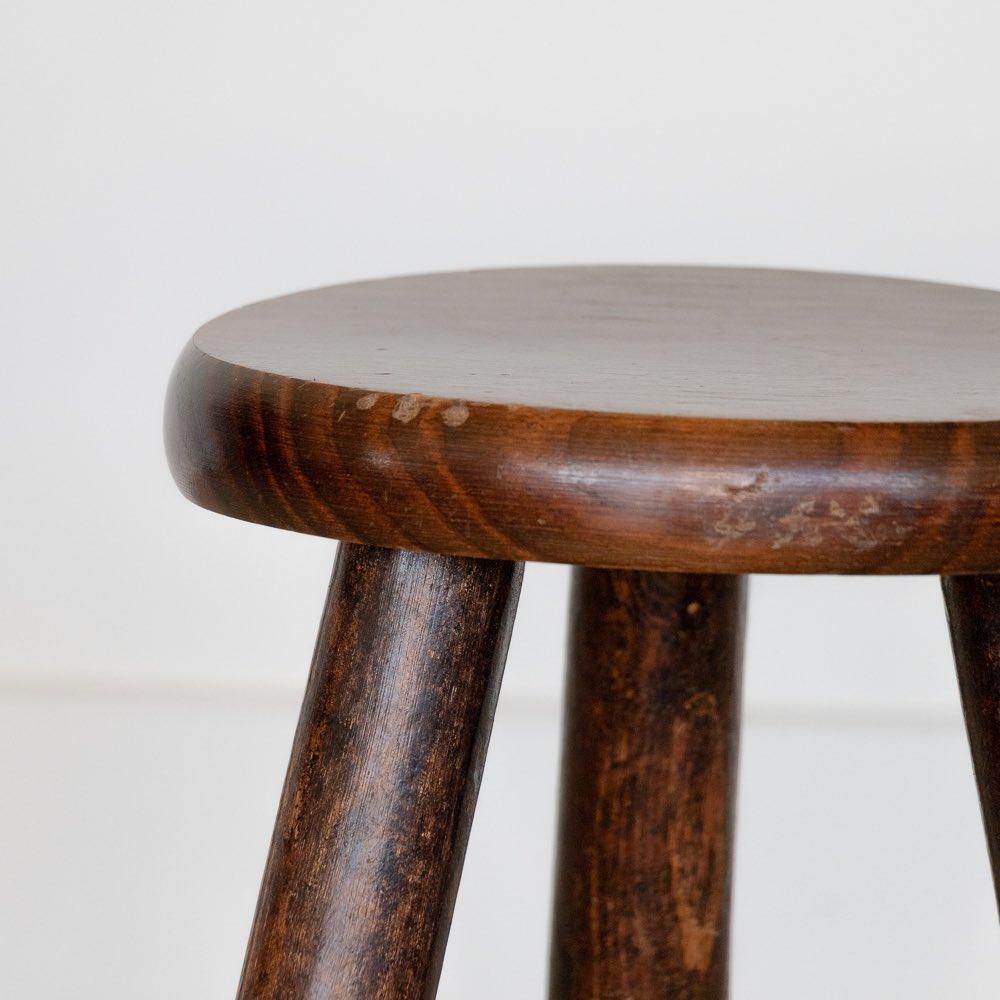 French Wood Tripod Stool For Sale 3