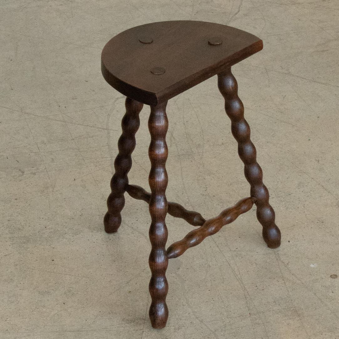 French Wood Tripod Stool 4