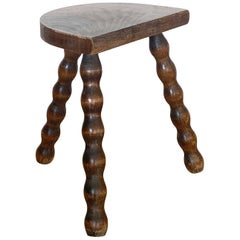 French Wood Tripod Stool