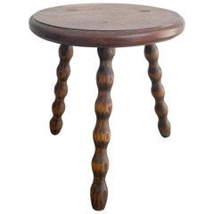 French Wood Tripod Stool