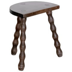 French Wood Tripod Stool