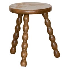 French Wood Tripod Stool