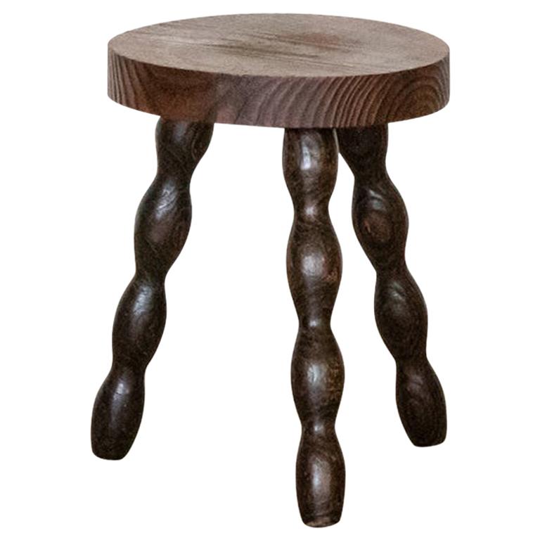 French Wood Tripod Stool