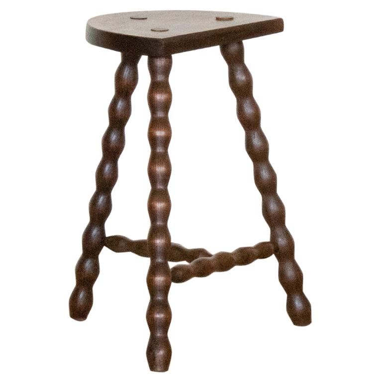 French Wood Tripod Stool