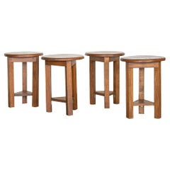 Vintage French Wood Tripod Stool