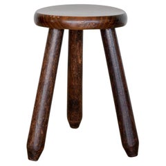 Used French Wood Tripod Stool