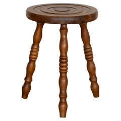 French Wood Tripod Stool