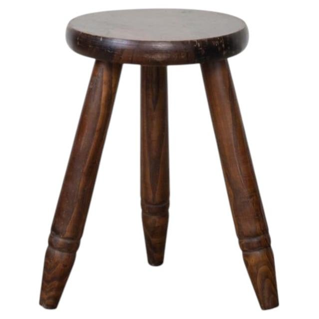 French Wood Tripod Stool
