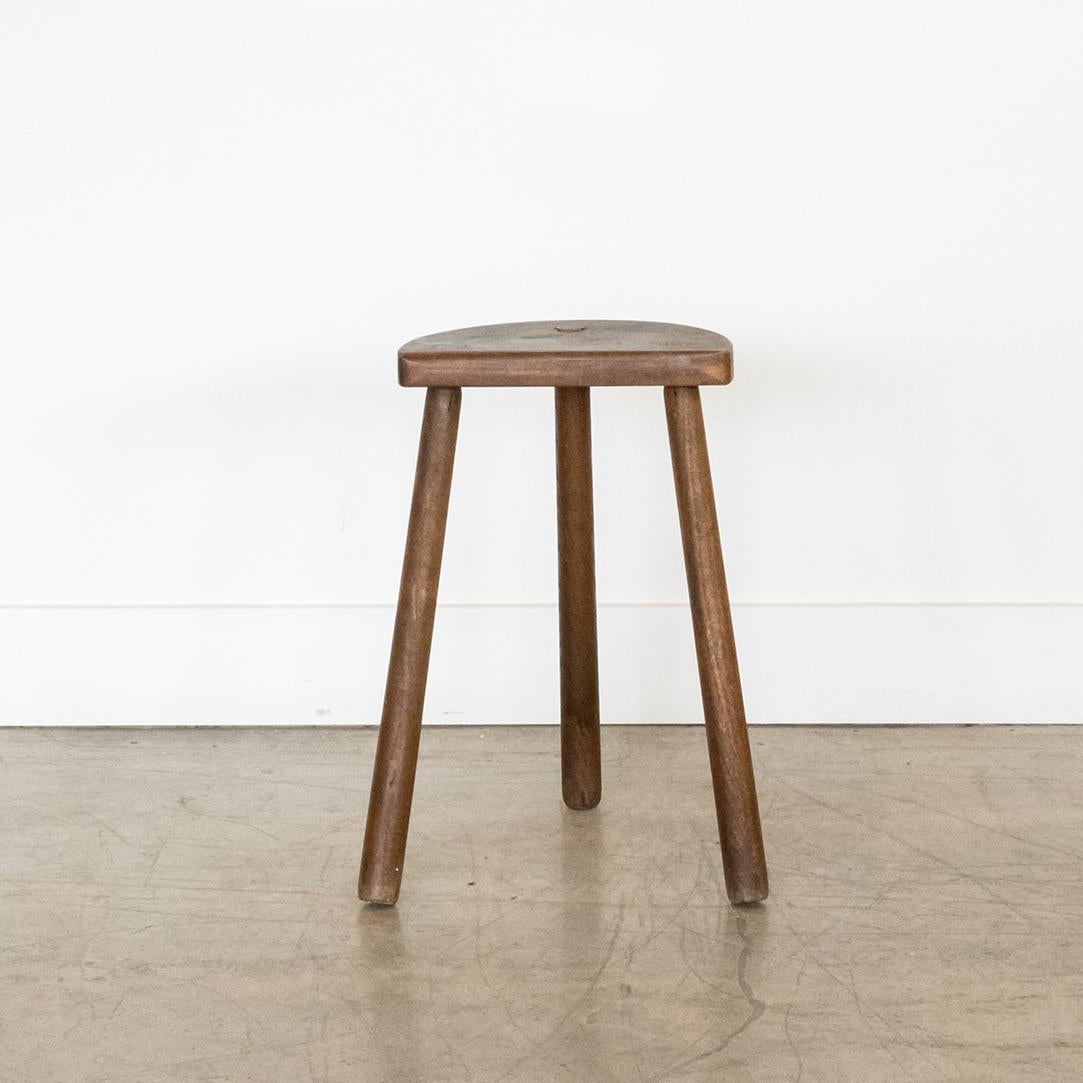 French Wood Tripod Stools In Good Condition In Los Angeles, CA