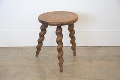 French Wood Twisted Leg Stool