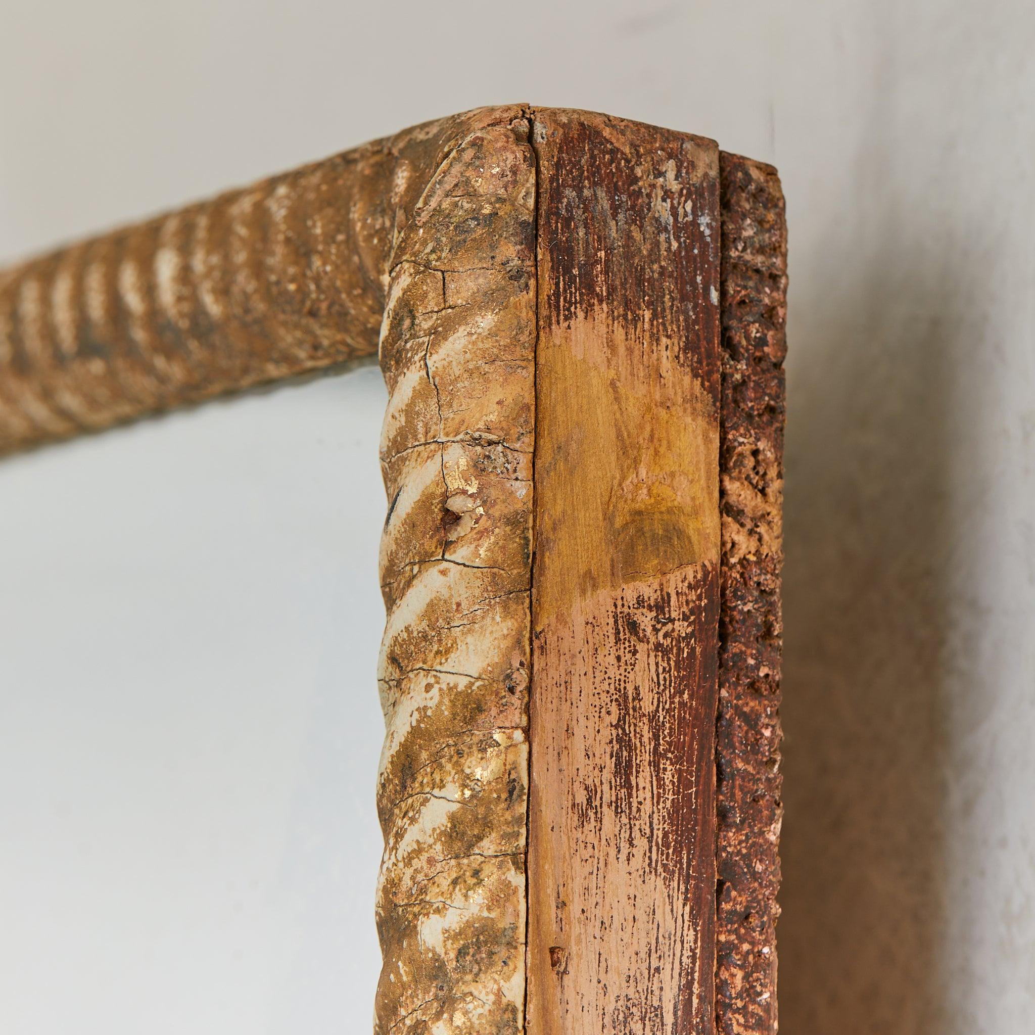 Français French Wood Wall Mirror with Gilt Rope Relief Frame, 19th Century en vente