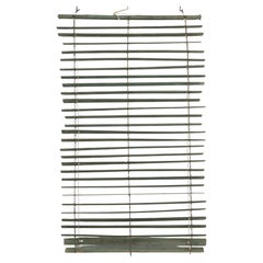 French Wood Window Blinds in a Muted Weathered Soft Green