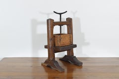 French Wooden and Iron Cheese Press, circa 1900