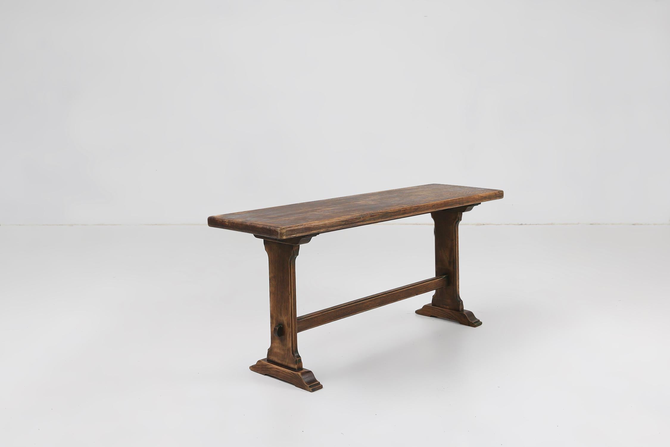 Mid-Century Modern French wooden bench in solid wood, ca 1900 For Sale